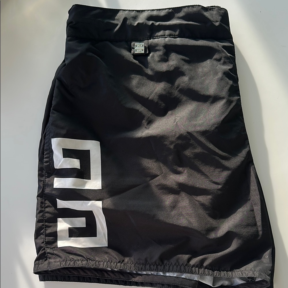 Givenchy Black Swim Trunks with White Logo